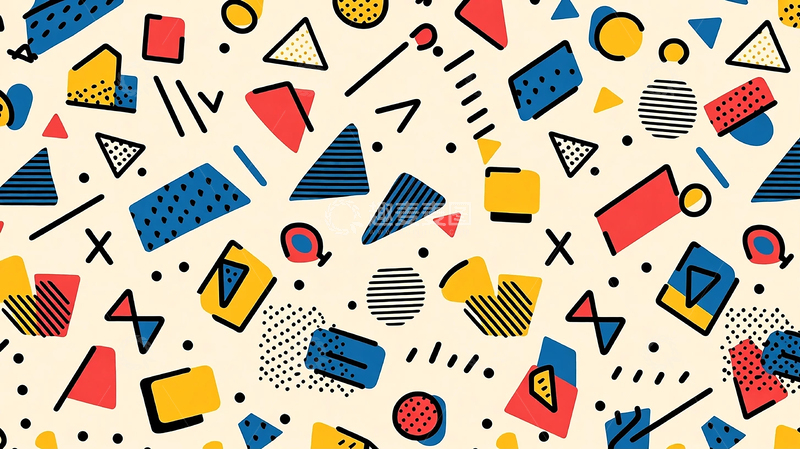 高清大图下载【趣麦麦图】迷幻几何的彩色狂想曲