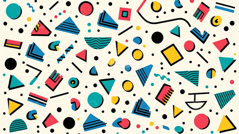 高清大图下载【趣麦麦图】色彩斑斓的几何狂想曲