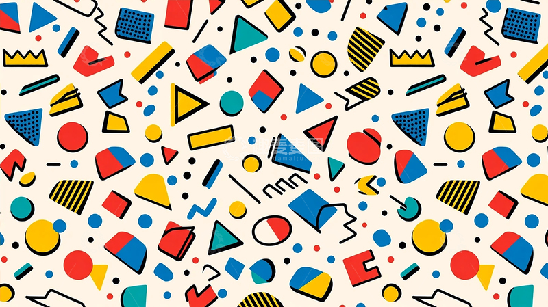 高清大图下载【趣麦麦图】迷幻几何色彩狂潮