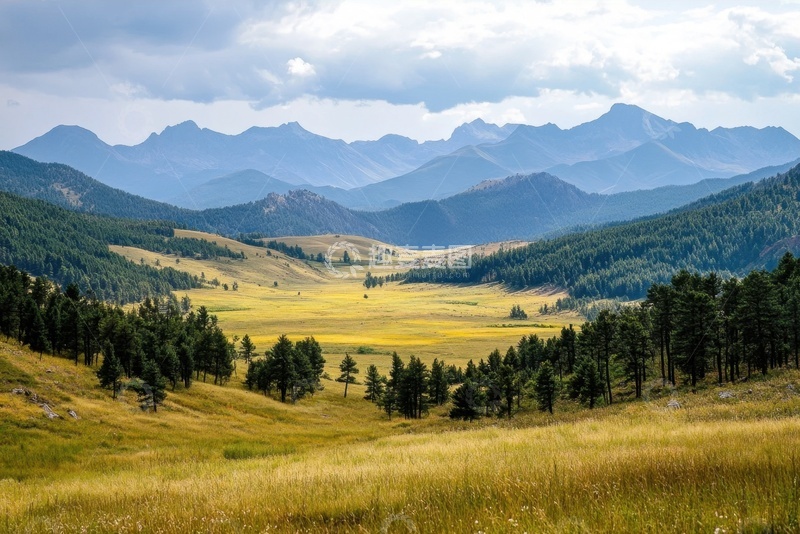 高清大图下载【趣麦麦图】草坡树林自然美景