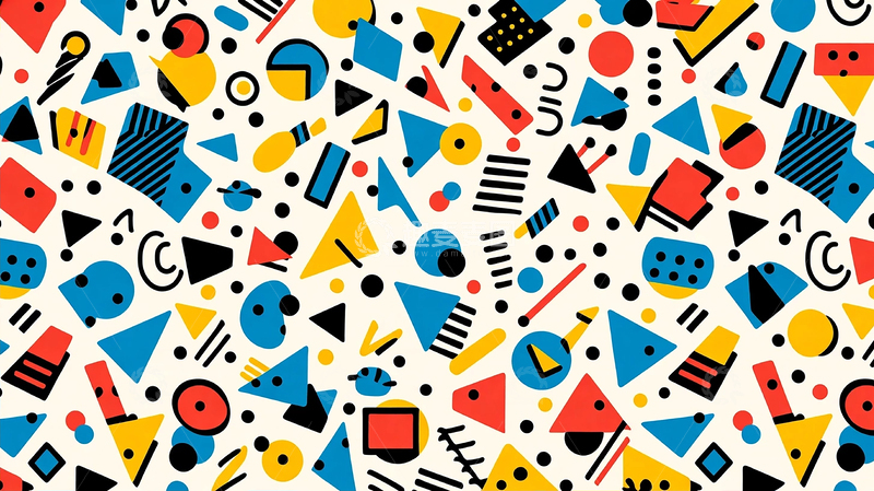 高清大图下载【趣麦麦图】色彩狂潮的几何盛宴