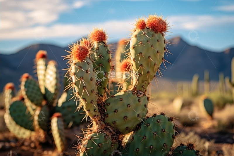 高清大图下载【趣麦麦图】沙漠里的仙人掌