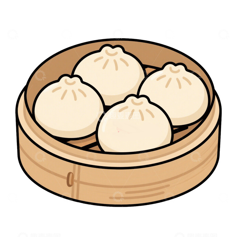 高清大图下载【趣麦麦图】地方美食天津包子免抠元素