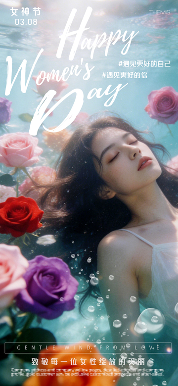 梦幻女神节海报设计素材