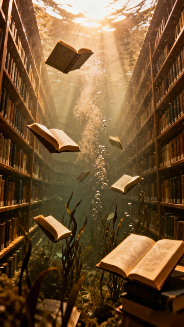 水下图书馆梦幻场景