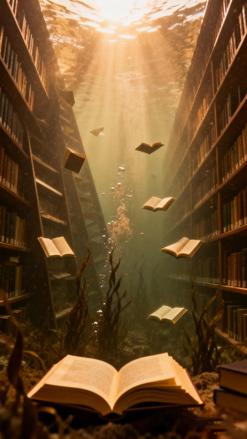 水下图书馆梦幻场景