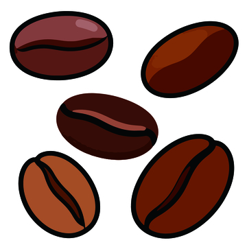 卡通风格咖啡豆矢量素材