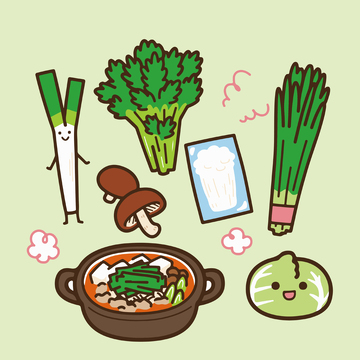 卡通蔬菜火锅插画设计素材