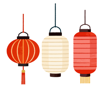 扁平风节日灯笼插画设计元素