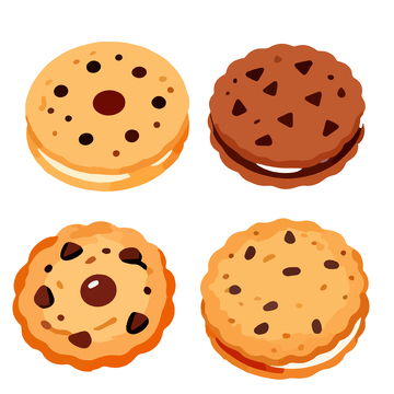 卡通风格巧克力曲奇饼干插画