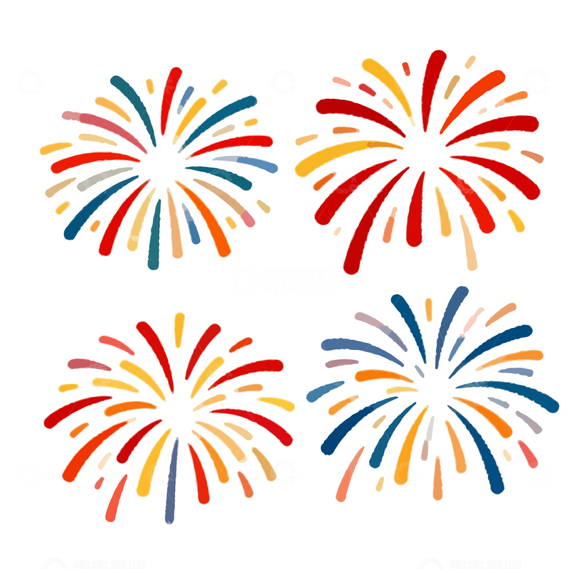 源文件下载【趣麦麦图】彩色烟花图案设计元素