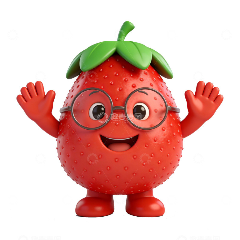 高清大图下载【趣麦麦图】卡通草莓拟人化形象