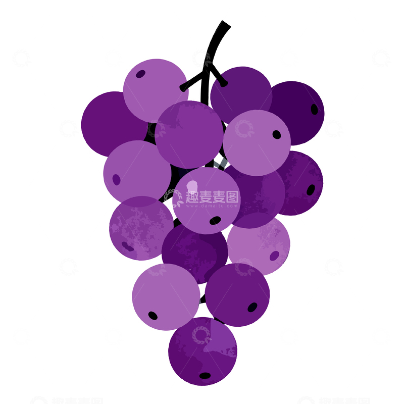 源文件下载【趣麦麦图】紫色葡萄卡通插画