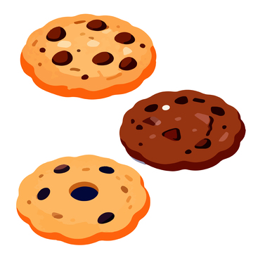 卡通风巧克力曲奇饼干插画