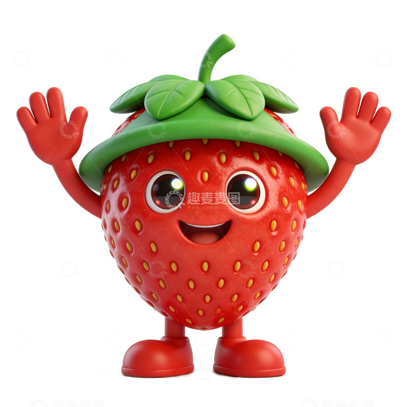 高清大图下载【趣麦麦图】卡通草莓拟人形象设计图