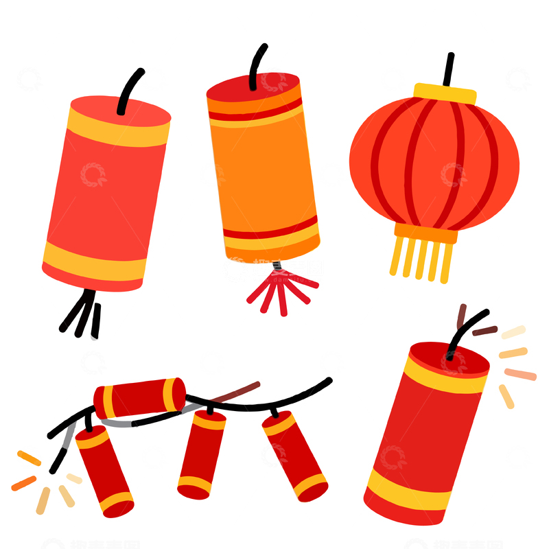 源文件下载【趣麦麦图】卡通春节元素设计素材