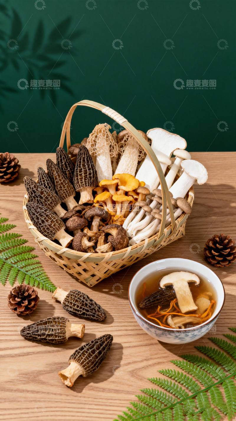 高清大图下载【趣麦麦图】野生蘑菇美食摄影