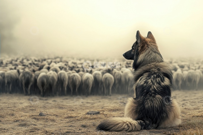 高清大图下载【趣麦麦图】羊群和牧羊犬摄影