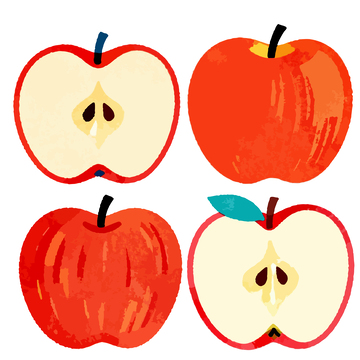 手绘风格苹果插画素材
