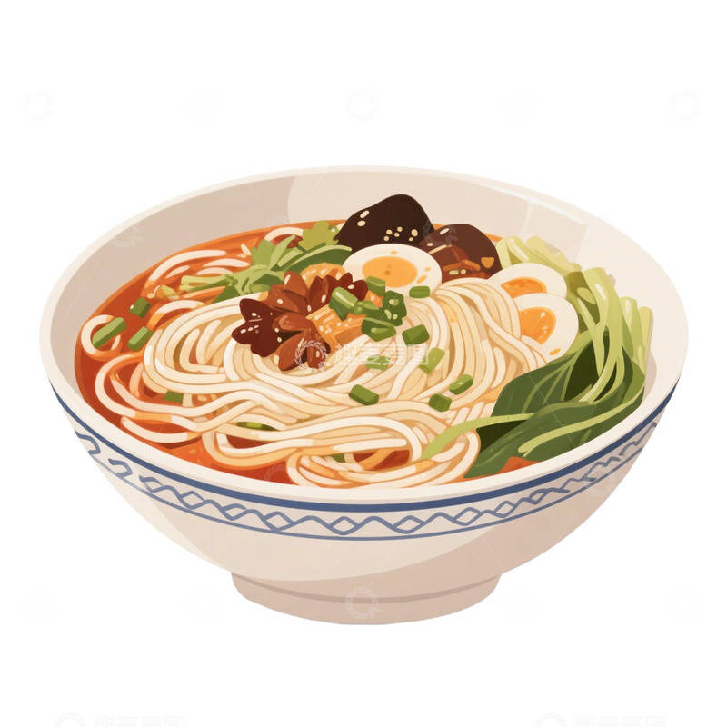 高清大图下载【趣麦麦图】地方美食云南过桥米线免抠元素