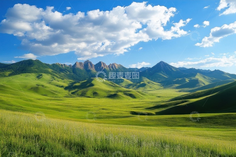 高清大图下载【趣麦麦图】连绵起伏的大山绿地