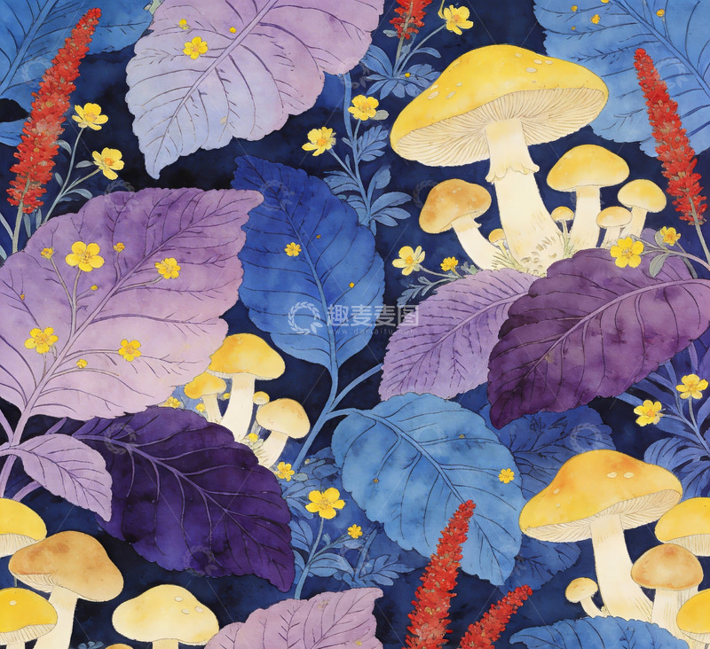 高清大图下载【趣麦麦图】自然野趣的植物插画4