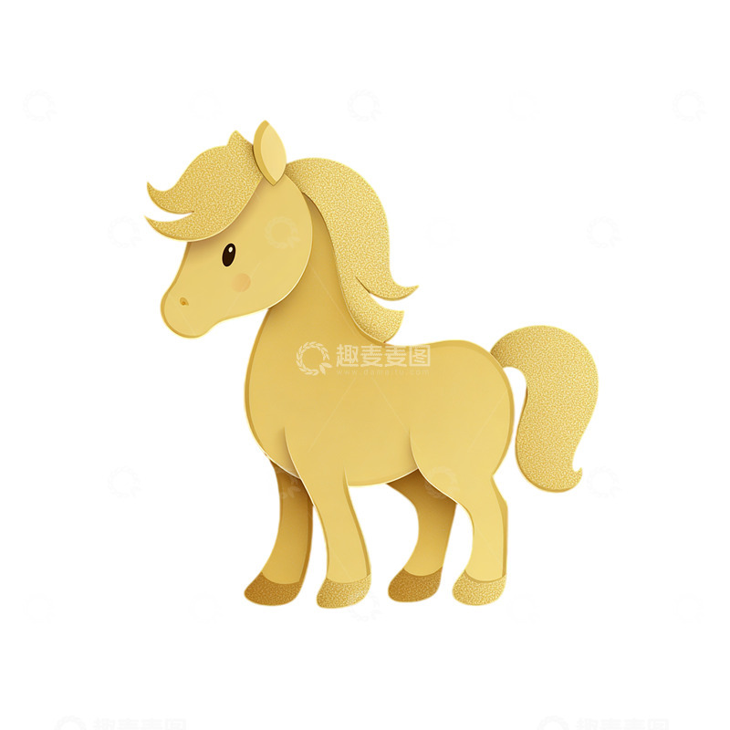 高清大图下载【趣麦麦图】可爱金色小马童话世界