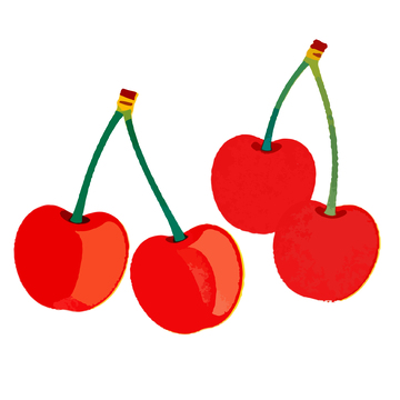 卡通樱桃水果插画设计素材