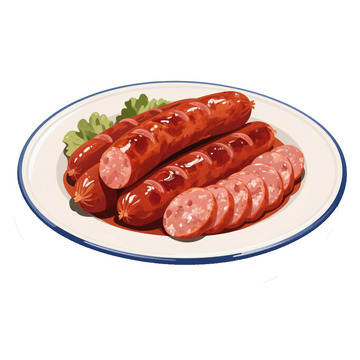 地方美食黑龙江哈尔滨红肠免抠元素