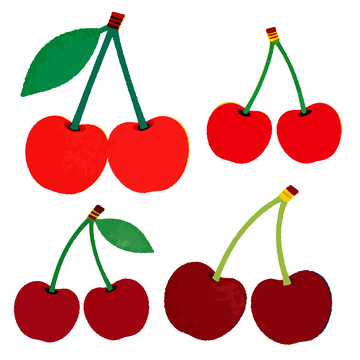 樱桃卡通矢量插画设计元素