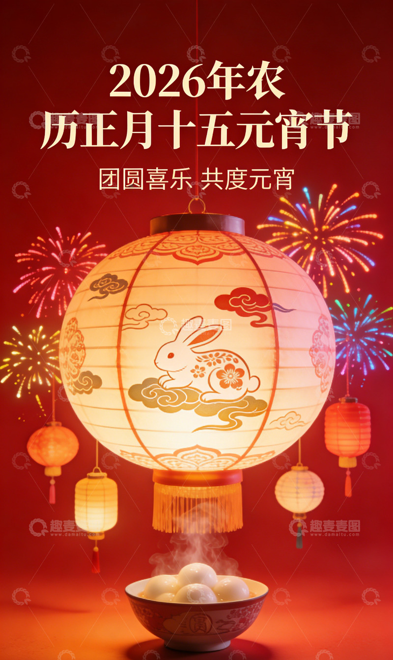 高清大图下载【趣麦麦图】元宵节灯笼喜庆装饰设计素材