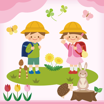童趣插画春日郊游场景