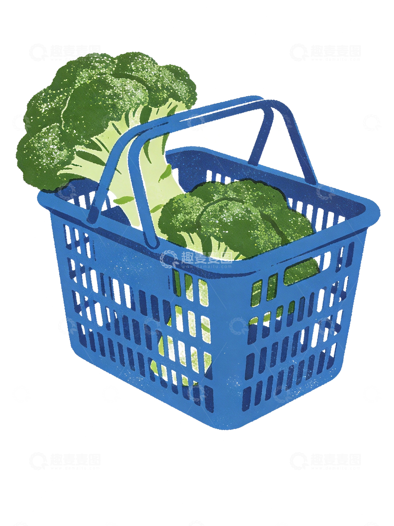 源文件下载【趣麦麦图】丝网印刷篮子里的西兰花7
