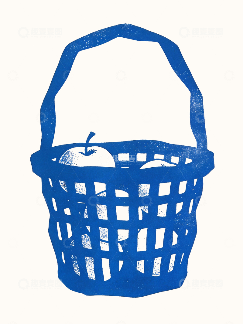 源文件下载【趣麦麦图】丝网印刷风格篮子里的苹果2