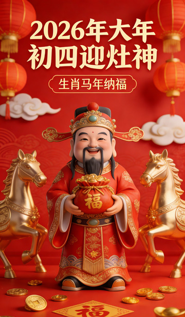 2026年大年初四迎灶神