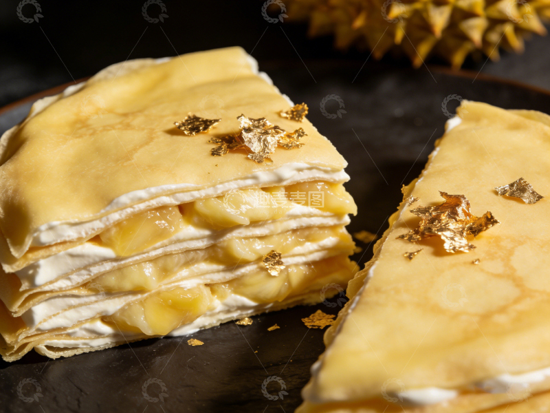 高清大图下载【趣麦麦图】榴莲千层蛋糕美食摄影