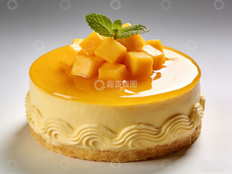 高清大图下载【趣麦麦图】芒果慕斯蛋糕美食摄影