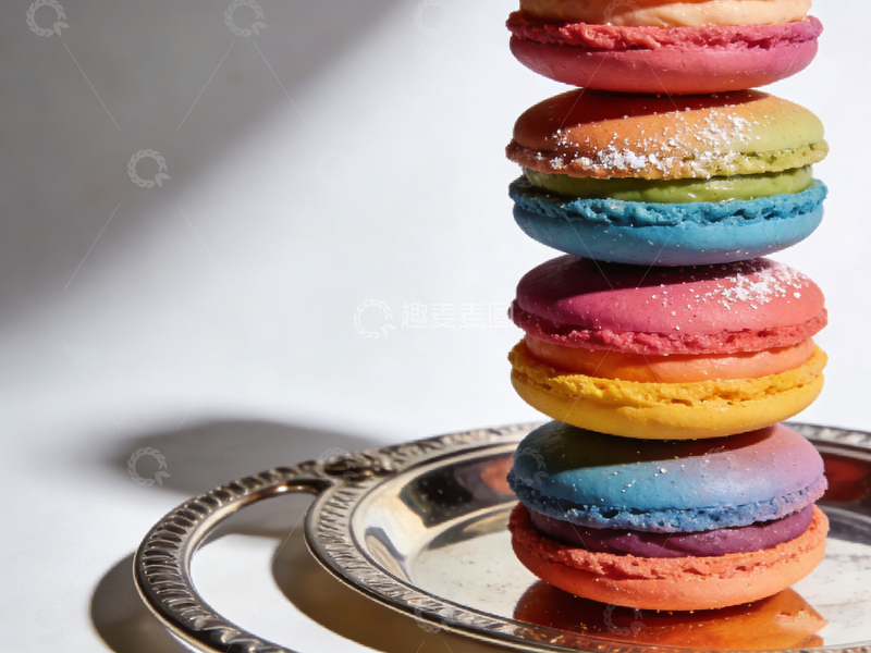 高清大图下载【趣麦麦图】马卡龙色彩缤纷甜点美食摄影