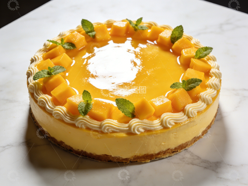 高清大图下载【趣麦麦图】芒果蛋糕美食摄影