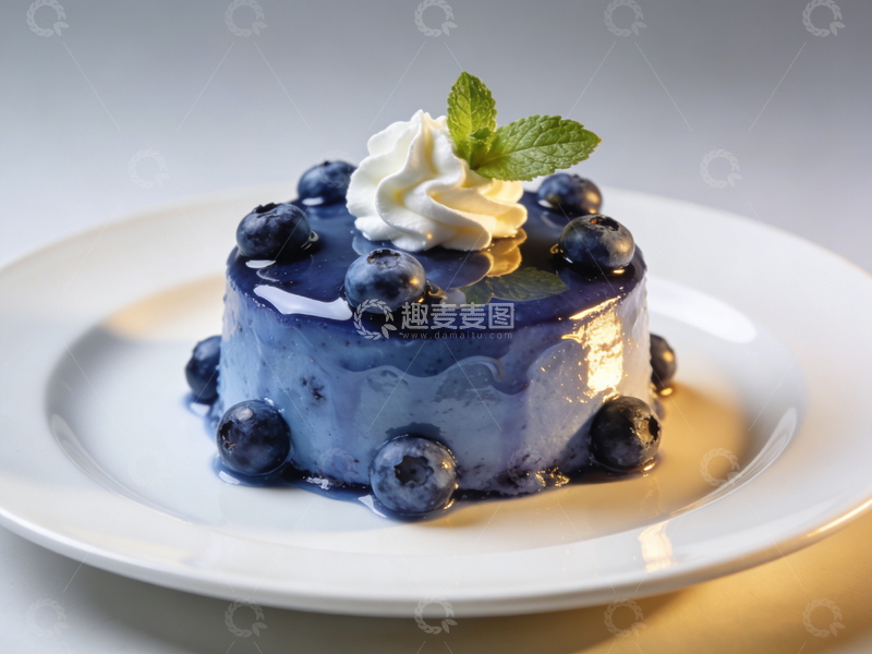 高清大图下载【趣麦麦图】精致蓝莓蛋糕美食摄影