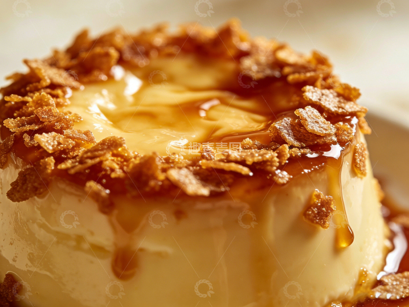 高清大图下载【趣麦麦图】甜点美食焦糖布丁特写摄影