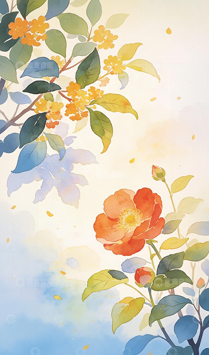 高清大图下载【趣麦麦图】水彩花卉装饰画