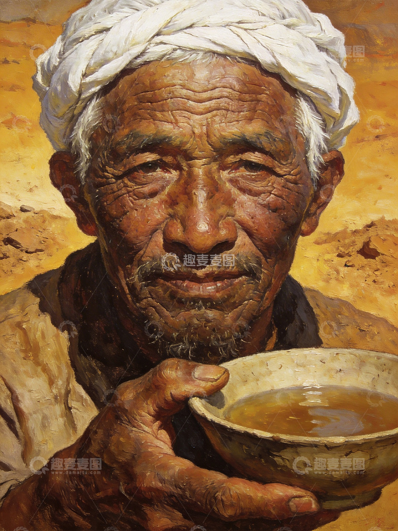 高清大图下载【趣麦麦图】农民头像油画质感朴实生活