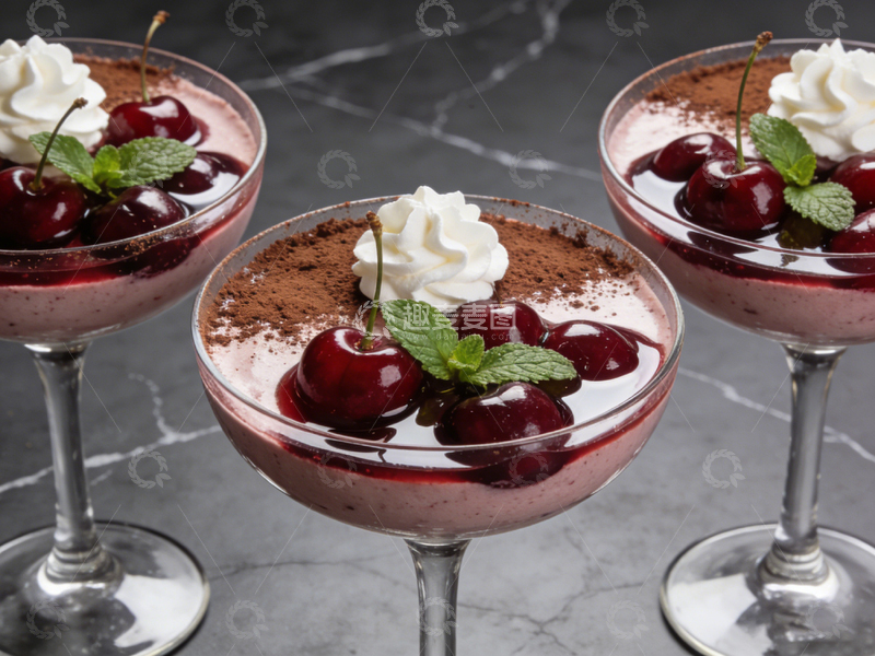 高清大图下载【趣麦麦图】精致甜点水果奶油杯