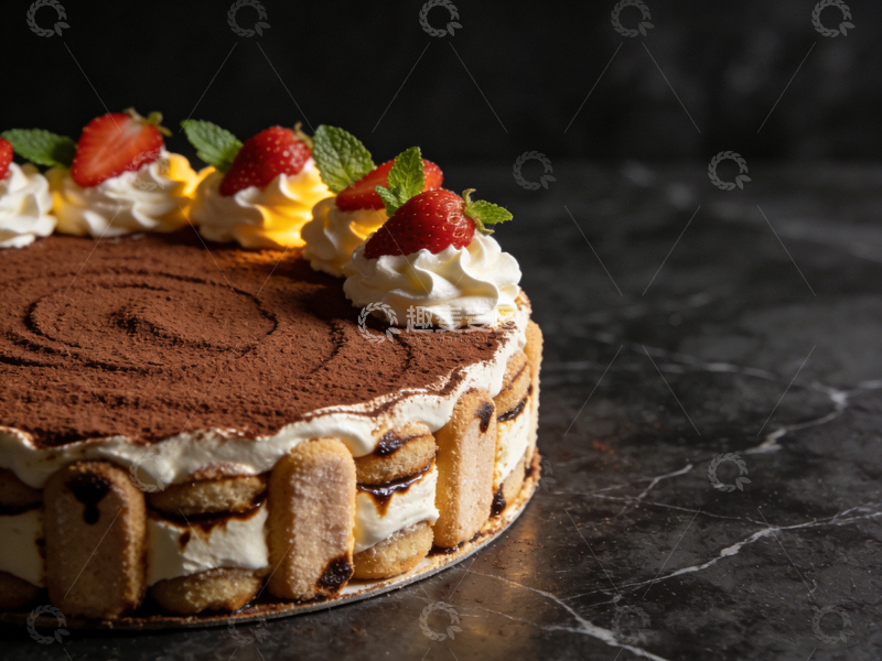 高清大图下载【趣麦麦图】精致提拉米苏蛋糕美食摄影