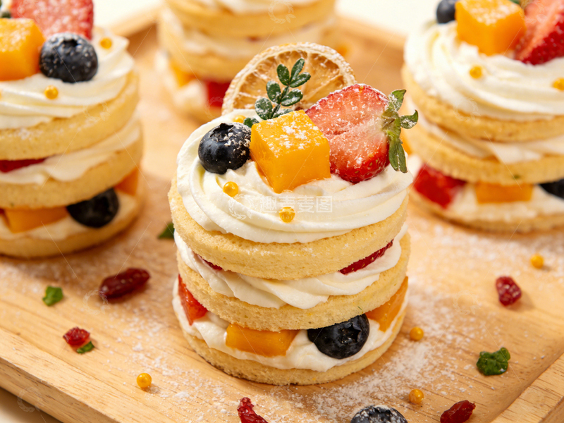 高清大图下载【趣麦麦图】精致水果奶油蛋糕美食摄影