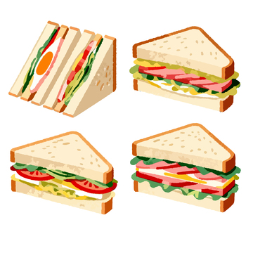 三明治美食插画矢量素材