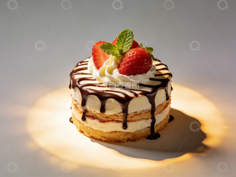 高清大图下载【趣麦麦图】精致草莓蛋糕美食摄影