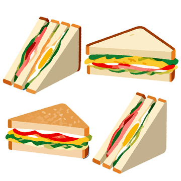 三明治美食插画素材