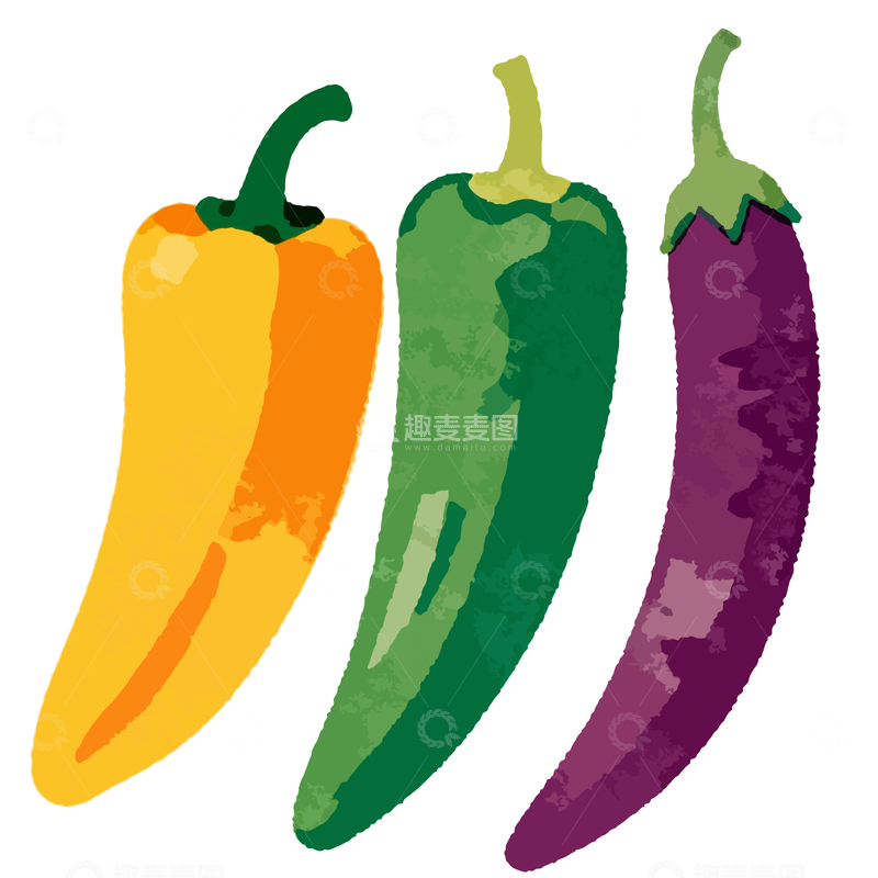源文件下载【趣麦麦图】彩色辣椒插画矢量设计素材